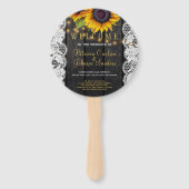 木素朴のヒマワリの白結婚レース式 ハンドファン (正面)