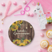 木素朴のヒマワリの糸ライトキンセアニラ ペーパープレート (パーティー)