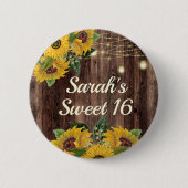 木素朴のヒマワリの糸ライトスウィート16 缶バッジ (正面)