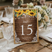 木素朴のヒマワリの糸ライトレース結婚の テーブルナンバー