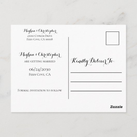 木素朴のヒマワリバラ結婚式の日付を保存 ポストカード (裏面)