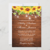 木素朴のヒマワリフローラのチャイルト写真 招待状 (正面)