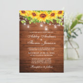 木素朴のヒマワリフローラのチャイルト写真 招待状 (スタンド正面)