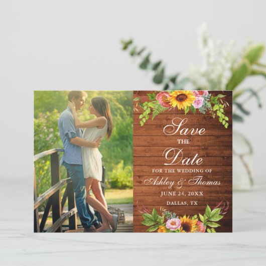 木素朴のヒマワリフローラ写真 セーブザデート (スタンド正面)