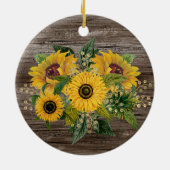 木素朴のヒマワリ家名年 セラミックオーナメント (裏面)