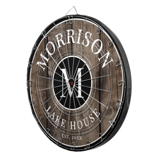 木素朴のファミリ名 ダーツボード (正面右)