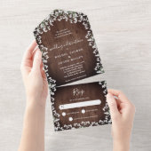 木素朴のフローラの赤ん坊の息結婚声 オールインワン招待状 (貼ってはがせる)