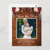 木素朴のブルゴーニュフローラ写真の日付を保存 ポストカード (正面/裏面)