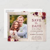 木素朴のブルゴーニュフローラ写真の日付を保存 ポストカード (正面/裏面)