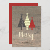 木素朴のメリークリスマス シーズンカード (正面/裏面)