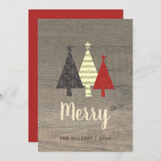 木素朴のメリークリスマス シーズンカード (正面/裏面)