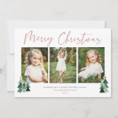 木素朴のモダンクリスマスの休日3写真 シーズンカード (正面)