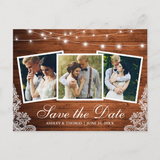 木素朴のライトレース3写真を保存 インビテーションポストカード (正面)