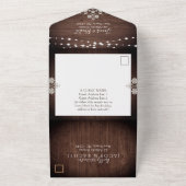 木素朴のレースとストリングラ結婚イト オールインワン招待状 (外側)