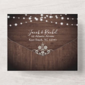 木素朴のレースとストリングラ結婚イト オールインワン招待状 (裏面)