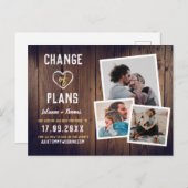 木素朴の写真のコラージュエレガント計画の変更 案内ポストカード (正面/裏面)