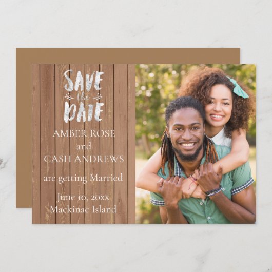 木素朴の写真の日付の保存 セーブザデート (正面/裏面)