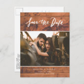 木素朴の写真の結婚式の日付を保存 案内ポストカード (正面/裏面)