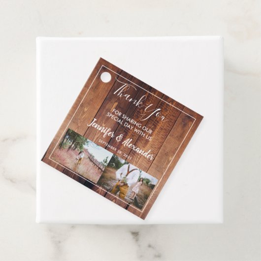 木素朴の写真結婚のメッセージカード フェイバータグ