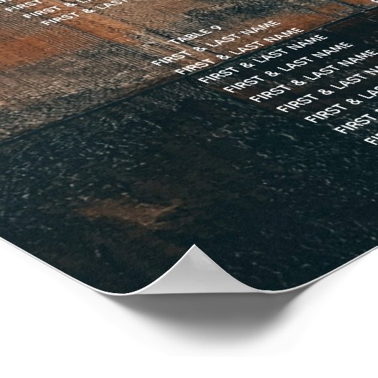 木素朴の写真結婚の座席表 ポスター (角)