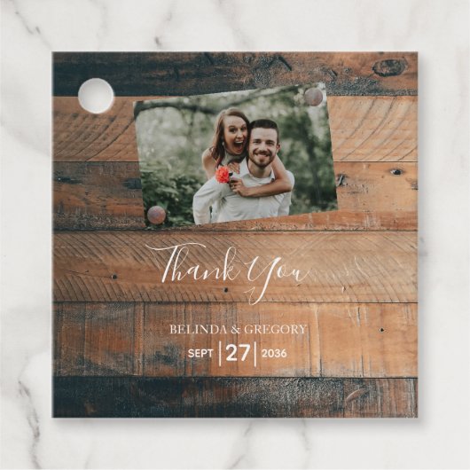 木素朴の写真結婚の贈り物 フェイバータグ (正面)