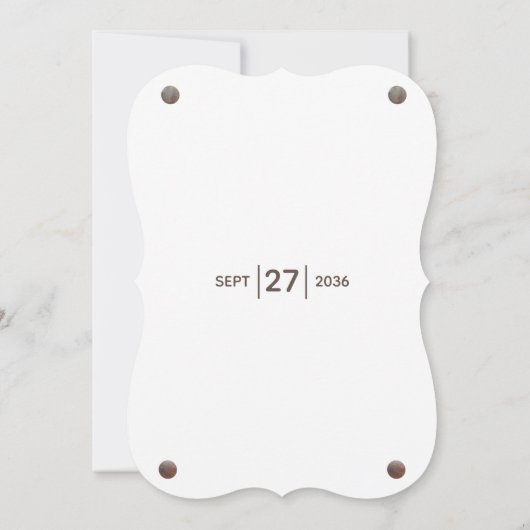 木素朴の写真結婚式招待状 招待状 (裏面)