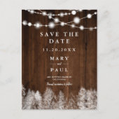 木素朴の冬の文字列の光は日付を保存 案内ポストカード (正面)