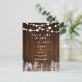 木素朴の冬の文字列の光は日付を保存 案内ポストカード (スタンド正面)