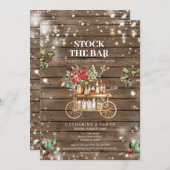 木素朴の冬の文字列ライトストックザバー 招待状 (正面/裏面)