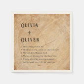 木素朴の切り株の結婚納屋 スタンダードカクテルナプキン (正面)