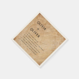 木素朴の切り株の結婚納屋 スタンダードカクテルナプキン