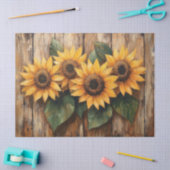 木素朴の切り離しのひまわり 薄葉紙 (クラフト)