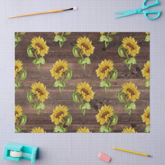 木素朴の切り離しのひまわり 薄葉紙 (クラフト)