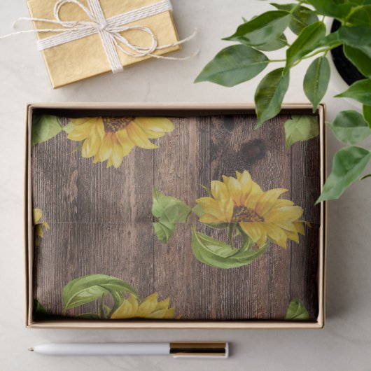 木素朴の切り離しのひまわり 薄葉紙 (ギフト)