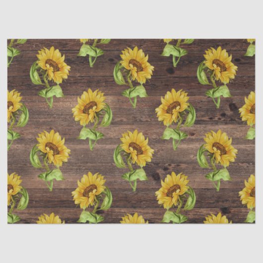 木素朴の切り離しのひまわり 薄葉紙 (正面)