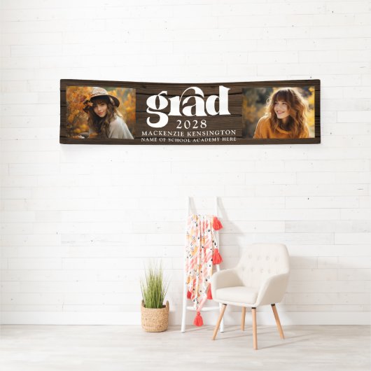 木素朴の卒業式2フォトロング 横断幕 (インサイチュ)