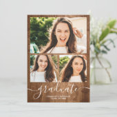 木素朴の卒業生4枚の写真 招待状 (スタンド正面)