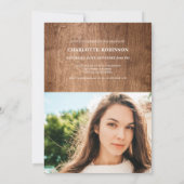 木素朴の卒業生4枚の写真 招待状 (裏面)