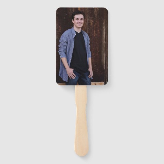 木素朴の卒業男写真 ハンドファン (裏面)