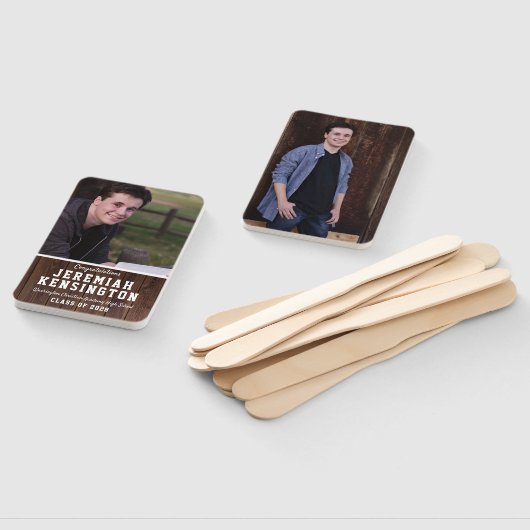 木素朴の卒業男写真 ハンドファン (組立なし)