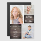 木素朴の季節の挨拶クリスマスマグネット (正面/裏面)