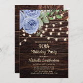 木素朴の弦のライトダスティブルーフローラ90th 招待状 (正面/裏面)