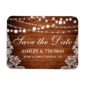 木素朴の弦のライトレース日付を保存 マグネット (横)