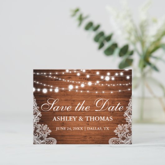 木素朴の弦のライトレース日付を保存 案内ポストカード (スタンド正面)