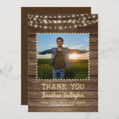 木素朴の弦のライト卒業ありがとう 案内状 (正面/裏面)