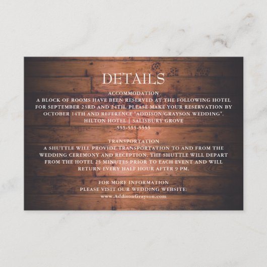 木素朴の弦のラ結婚イトの詳細 エンクロージャーカード (正面)