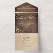 木素朴の弦のラ結婚イト オールインワン招待状 (内側)