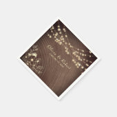 木素朴の弦のラ結婚イト スタンダードカクテルナプキン (角)