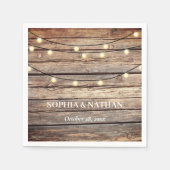 木素朴の弦のラ結婚イト スタンダードカクテルナプキン (正面)