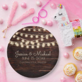 木素朴の弦のラ結婚イト ペーパープレート (パーティー)